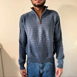 Vintage Tasso Elba Blue Quarter Zip Sweater